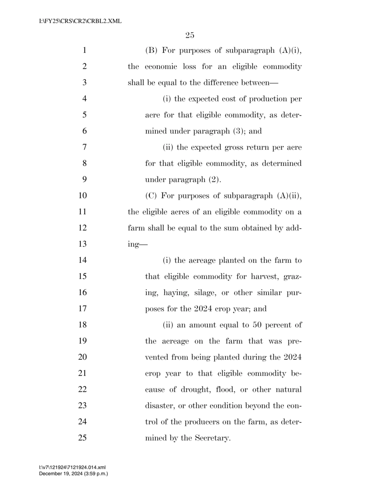 25 
1 (B) For purposes of subparagraph (A)(i), 
2 the economic loss for an eligible commodity 
3…