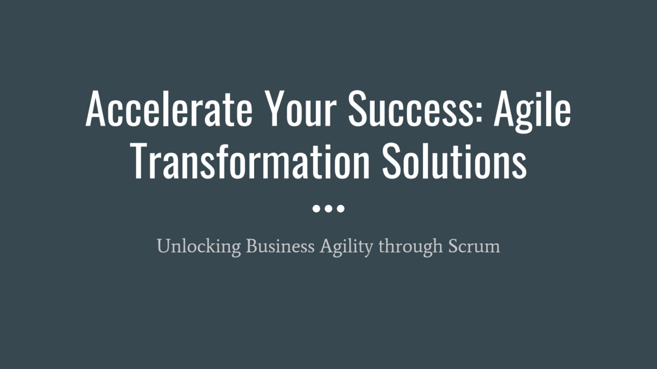 Agile Transformation Solution using Scrum