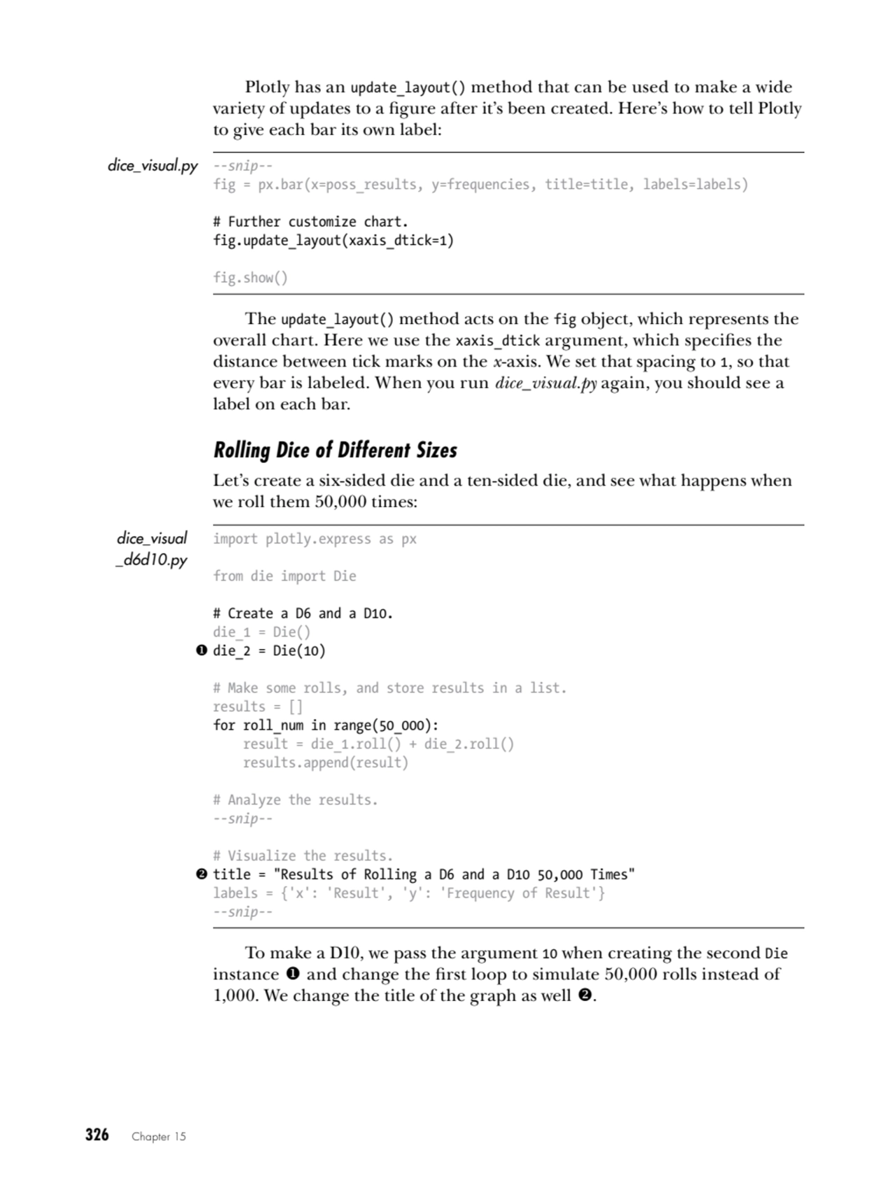 326   Chapter 15
Plotly has an update_layout() method that can be used to make a wide 
variety of…