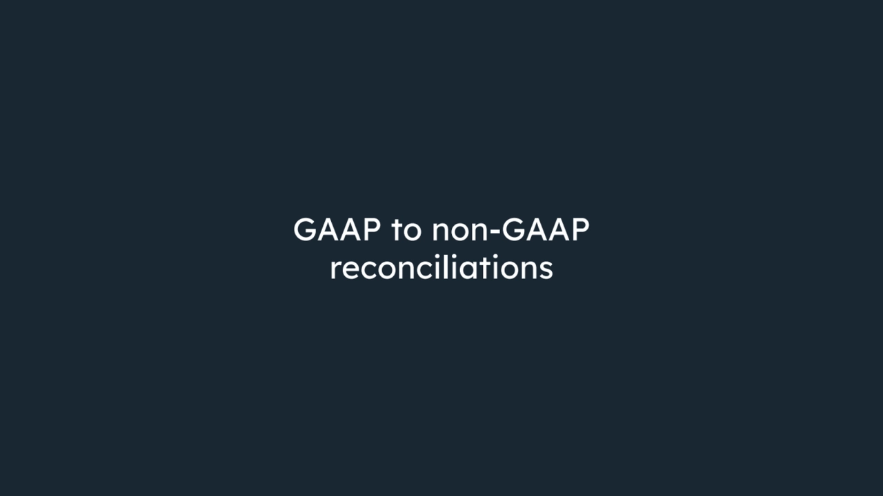 GAAP to non-GAAP
reconciliations
24
