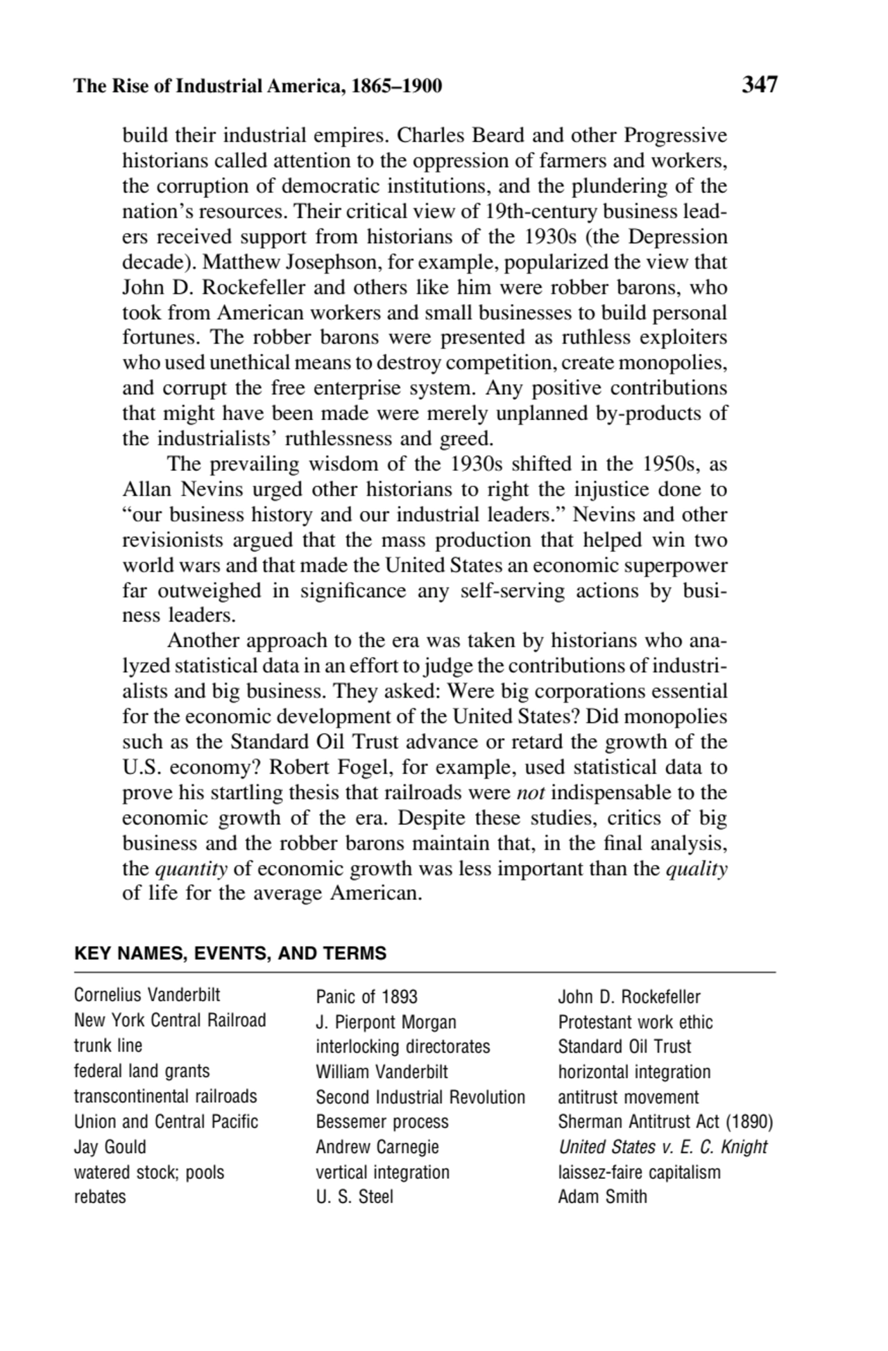 The Rise of Industrial America, 1865–1900 347
build their industrial empires. Charles Beard and ot…