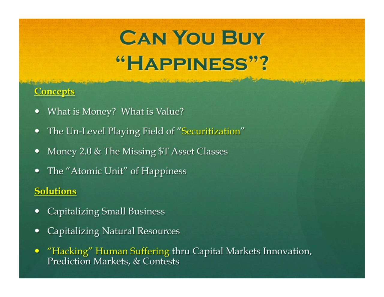 Securitizing Happiness (TEDxShanghai, June 2009) - Page 2