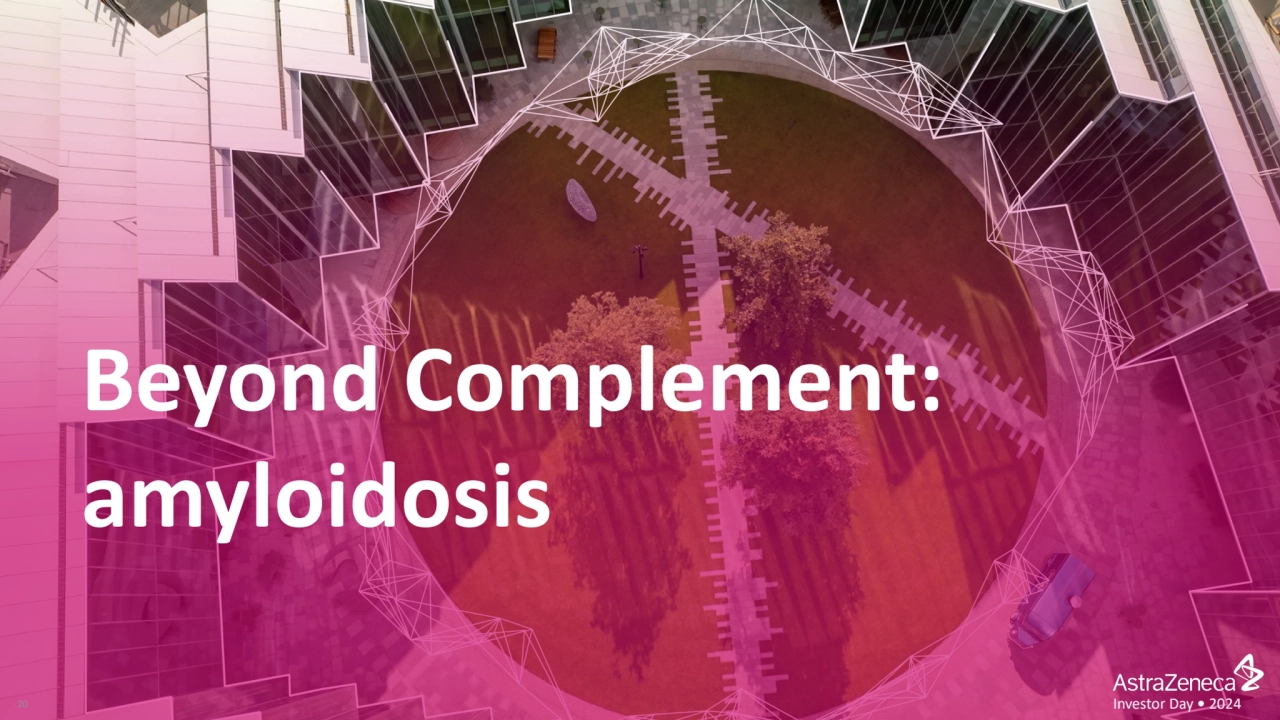 20 Investor Day • 2024
Beyond Complement:
amyloidosis