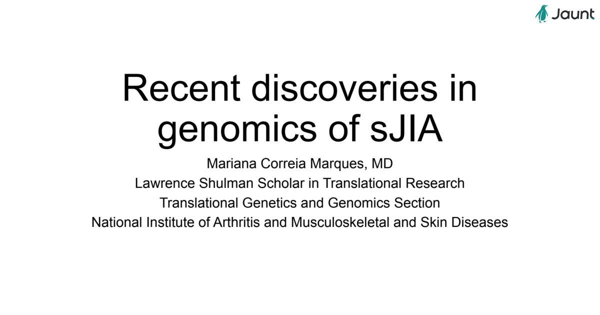 NextGen 2024: Genetics in SJIA Session Part 2