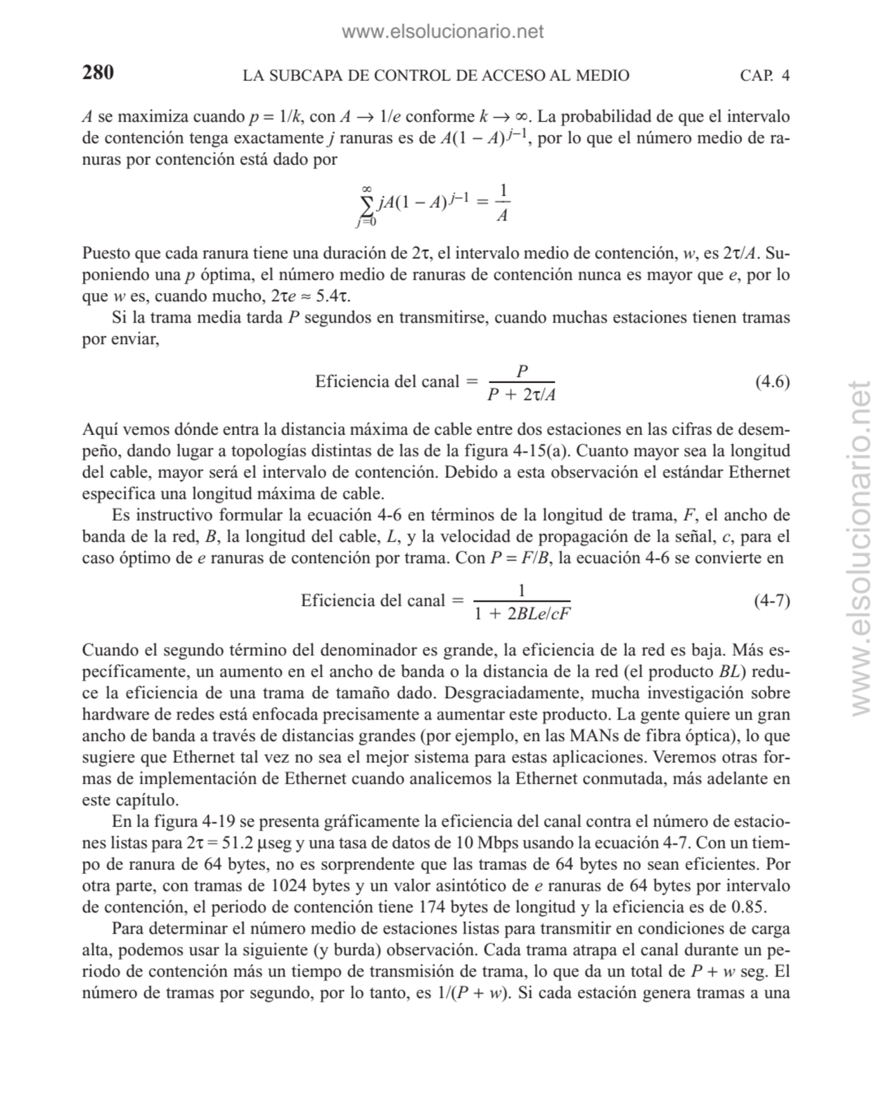 A se maximiza cuando p = 1/k, con A → 1/e conforme k → ∞. La probabilidad de que el intervalo
de c…