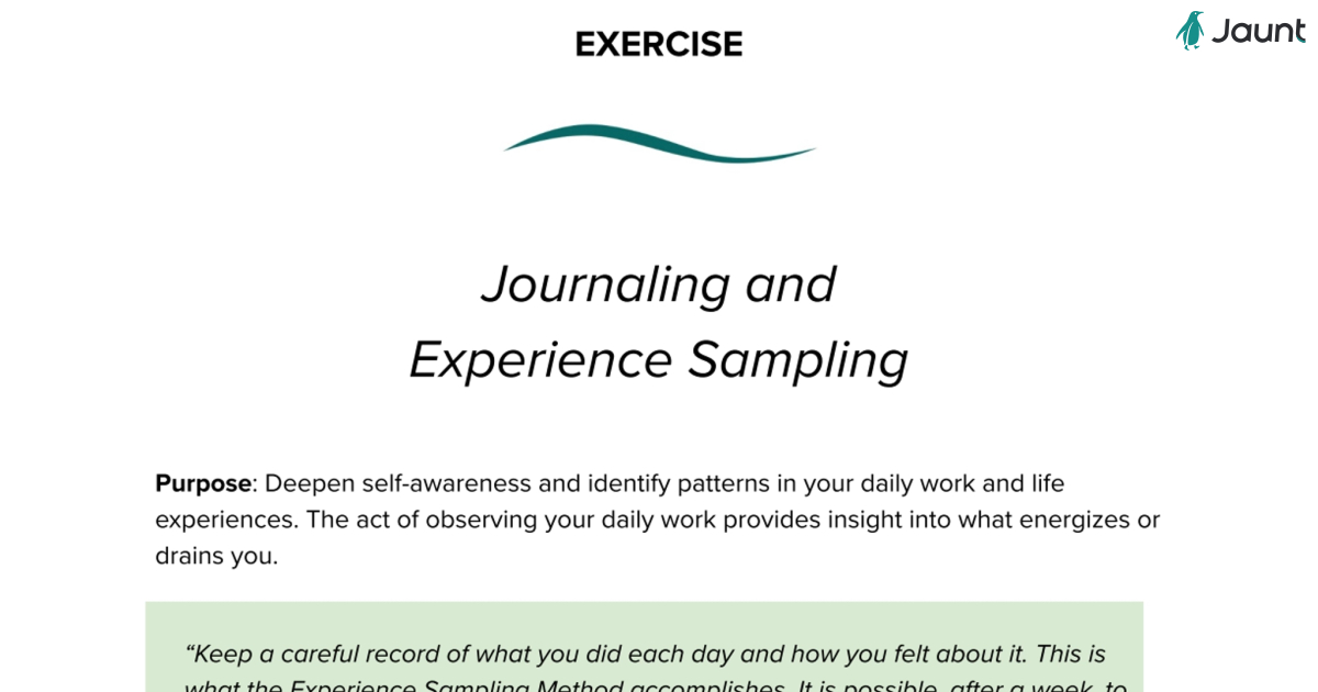 Exercise: Experience Sampling