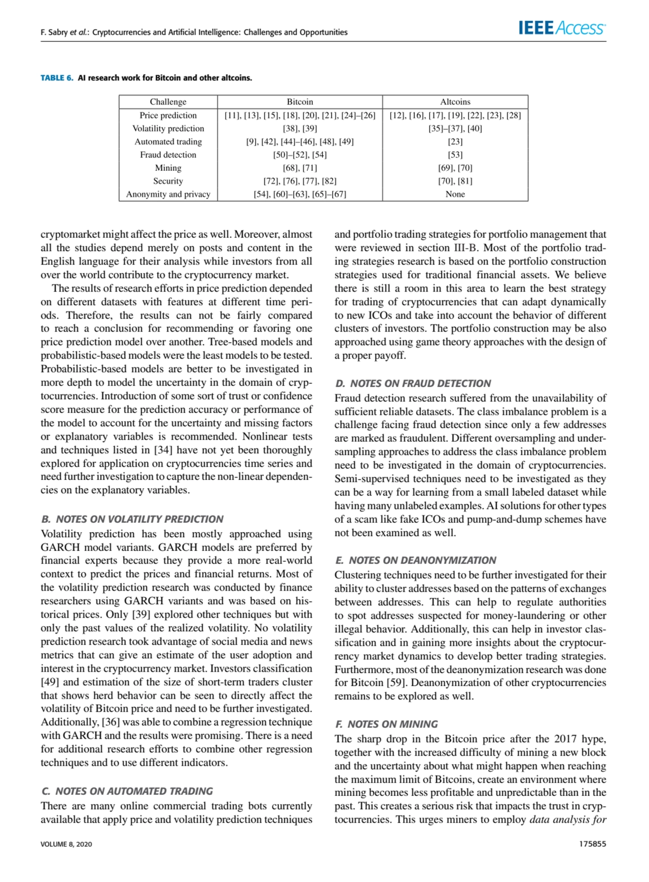 F. Sabry et al.: Cryptocurrencies and Artificial Intelligence: Challenges and Opportunities
TABLE …