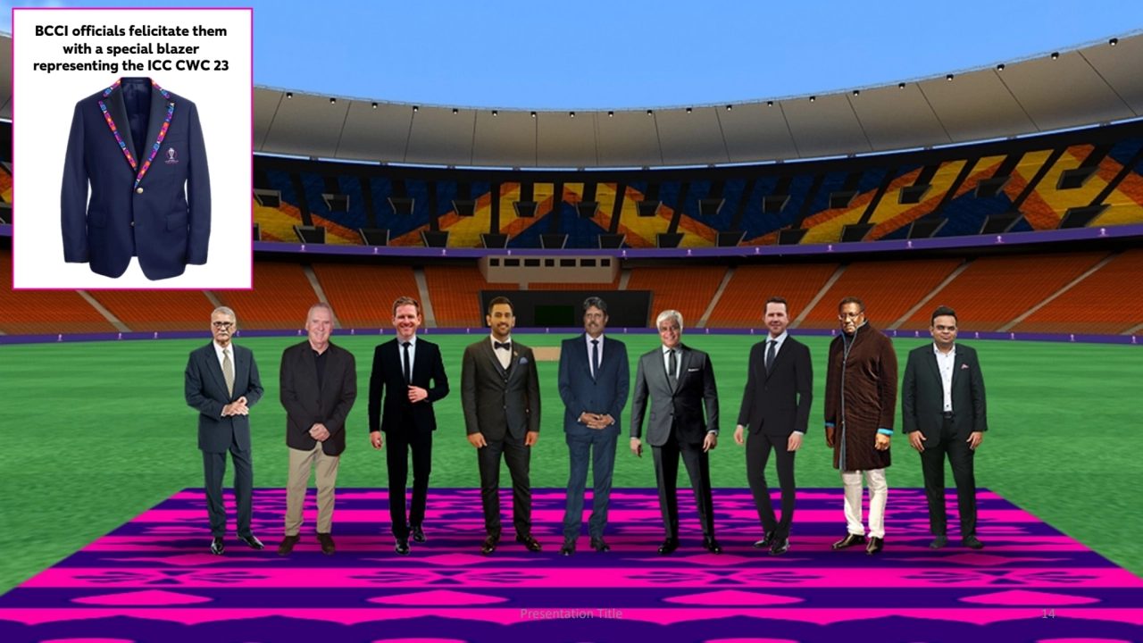 Presentation Title 14
BCCI officials felicitate them 
with a special blazer 
representing the IC…