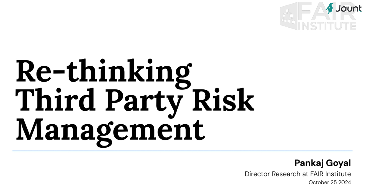 Re-thinking Third Party Risk Management