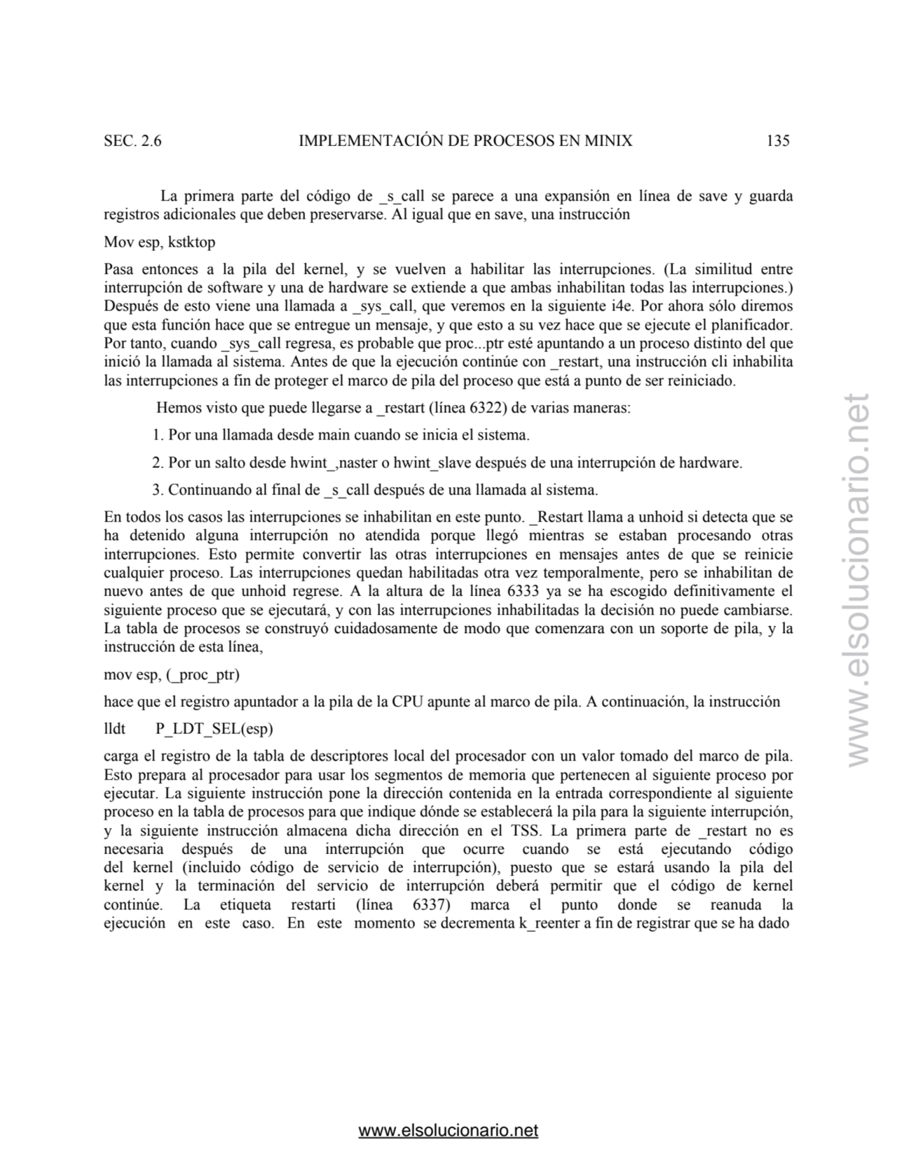 SEC. 2.6 IMPLEMENTACIÓN DE PROCESOS EN MINIX 135 
 La primera parte del código de _s_call se parec…