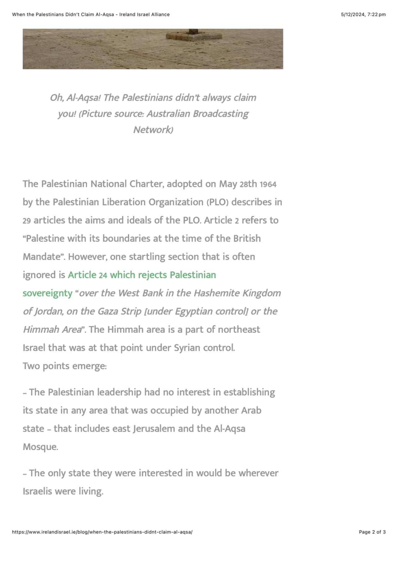 When the Palestinians Didn’t Claim Al-Aqsa - Ireland Israel Alliance 5/12/2024, 7:22 pm
https://ww…