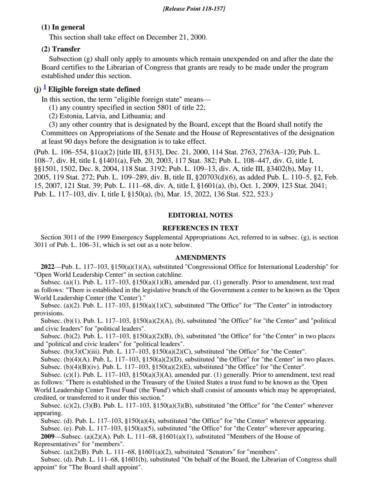 (1) In general
This section shall take effect on December 21, 2000.
(2) Transfer
Subsection (g) …