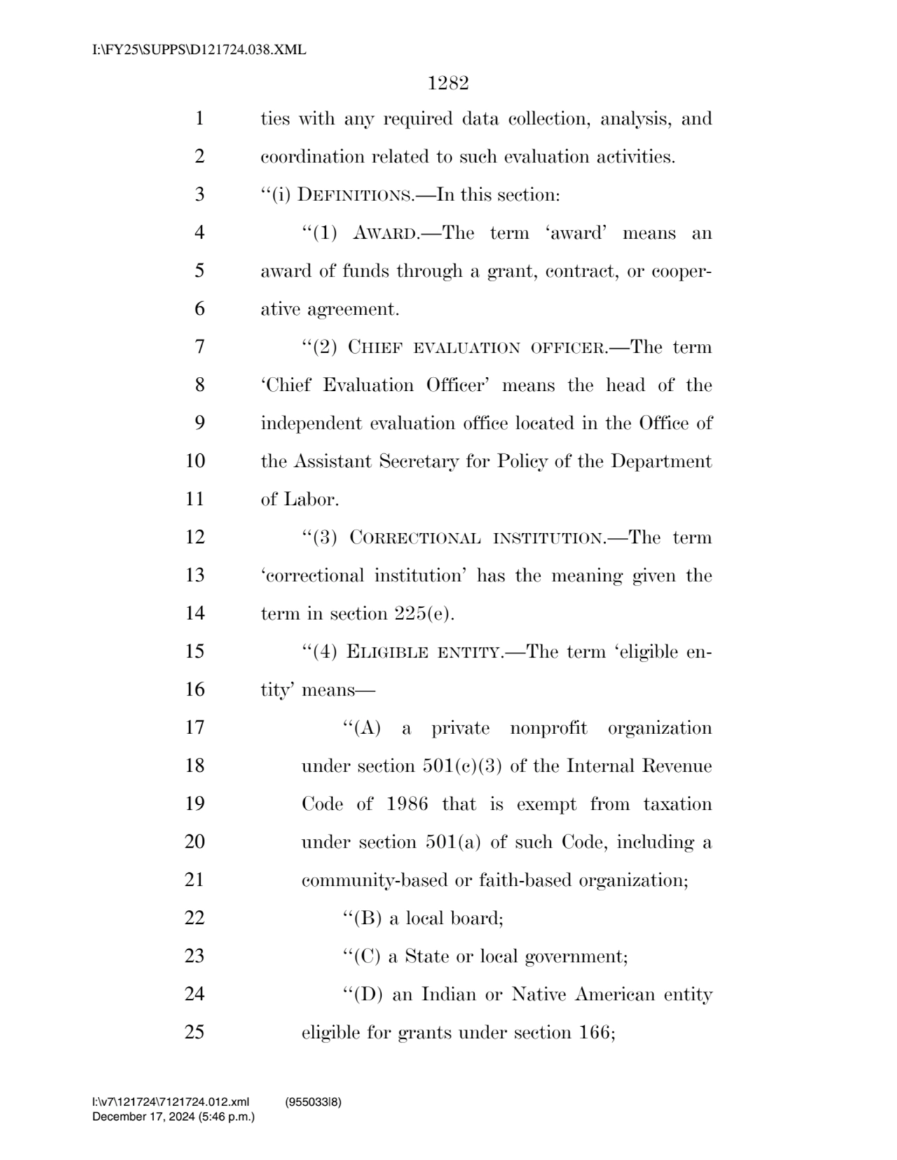 1282 
1 ties with any required data collection, analysis, and 
2 coordination related to such eva…