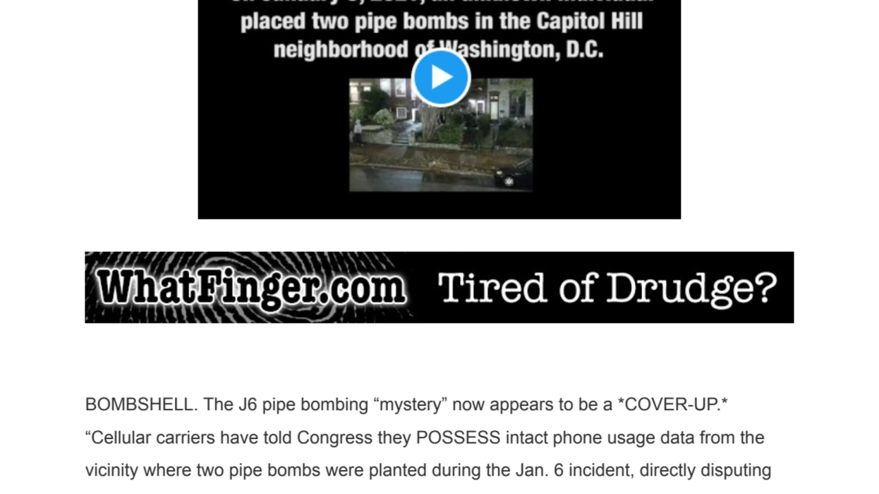 FBI Cover-up On J6 Pipe bomber Confirmed. Jim Jordan, America are on it. "Cellular carriers have told Congress they POSSESS intact phone usage data - World News