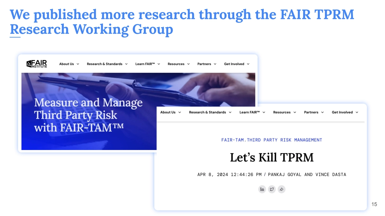 15
We published more research through the FAIR TPRM 
Research Working Group