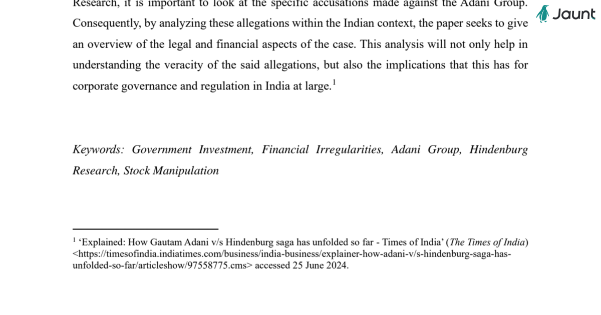 The Fallout of Hindenburg's Report on Adani Stocks