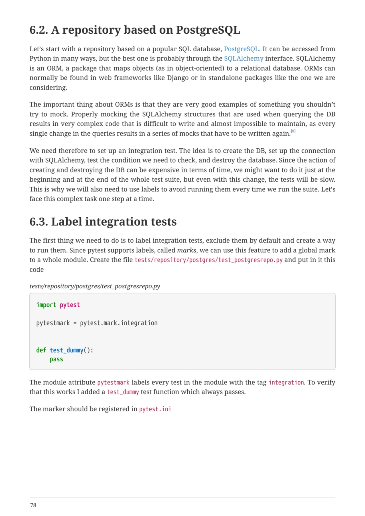 6.2. A repository based on PostgreSQL
Let’s start with a repository based on a popular SQL databas…