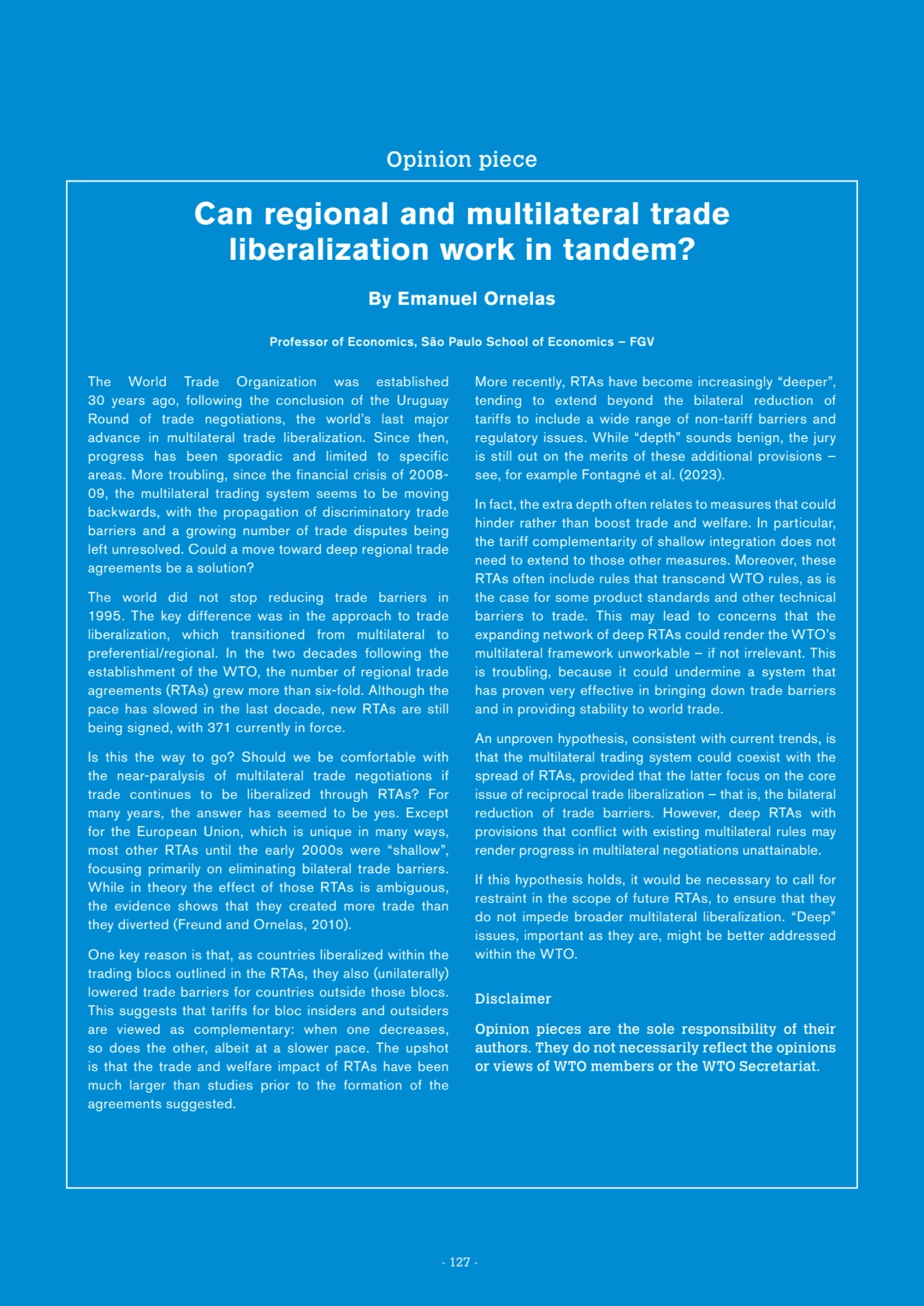 D INCLUSIVE TRADE AND 
INTERNATIONAL COOPERATION
- 127 -
TRADE AND INCLUSIVENESS: 
HOW TO MAKE …