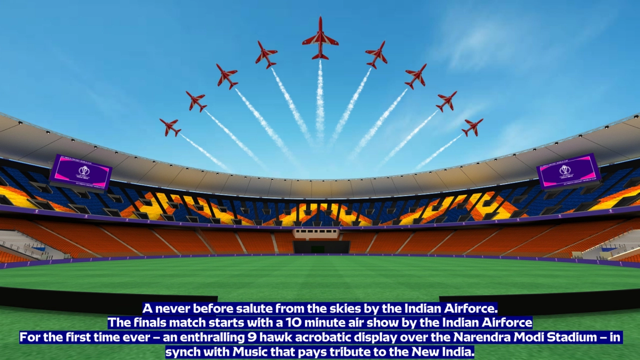 Presentation Title 7
A never before salute from the skies by the Indian Airforce.
The finals matc…