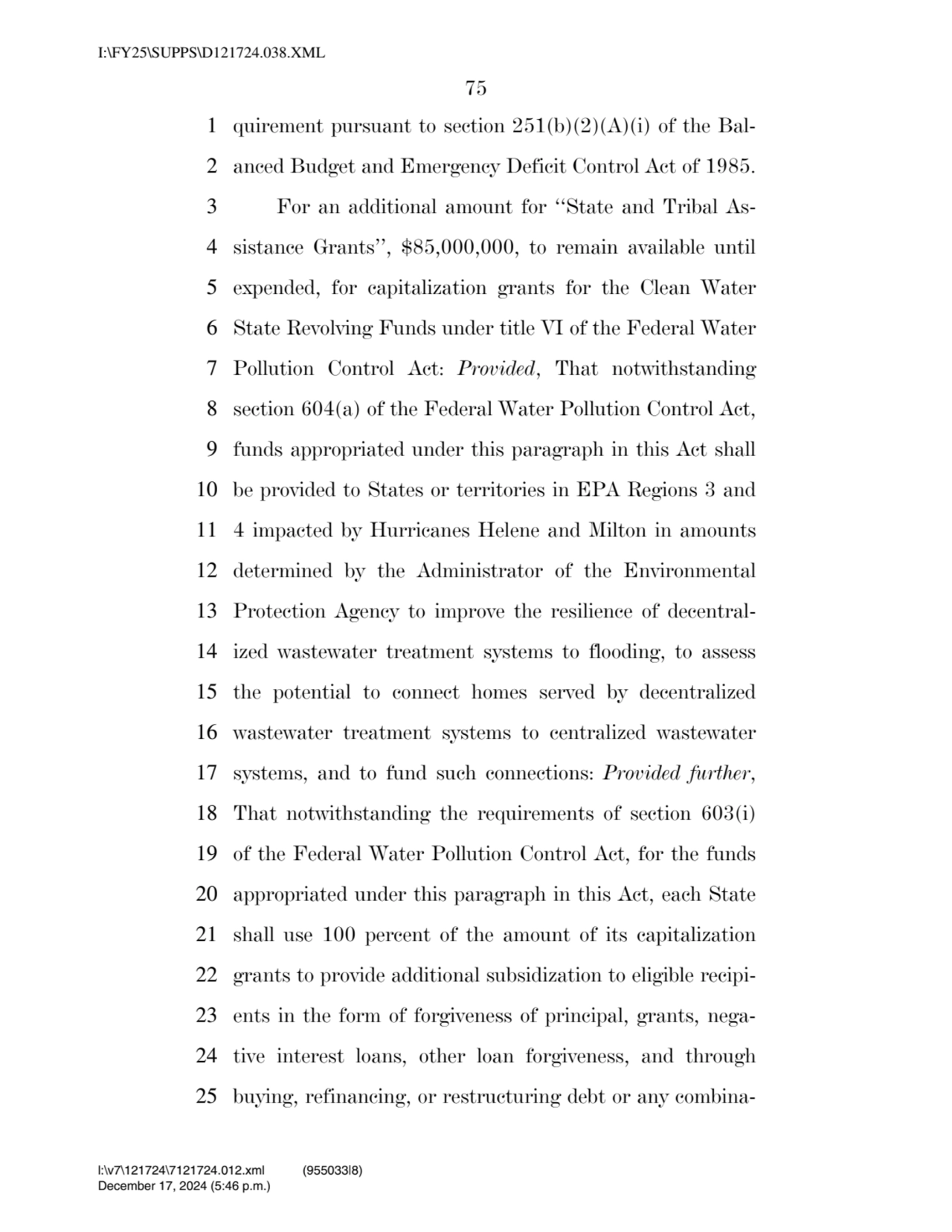 75 
1 quirement pursuant to section 251(b)(2)(A)(i) of the Bal2 anced Budget and Emergency Defici…