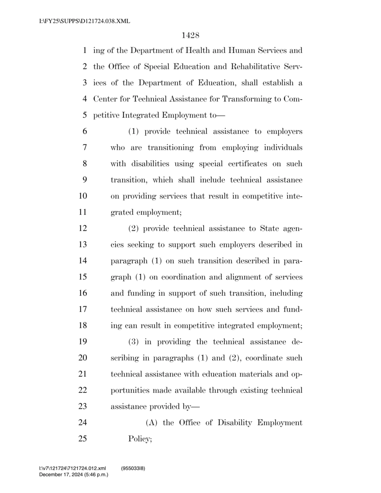 1428 
1 ing of the Department of Health and Human Services and 
2 the Office of Special Education…