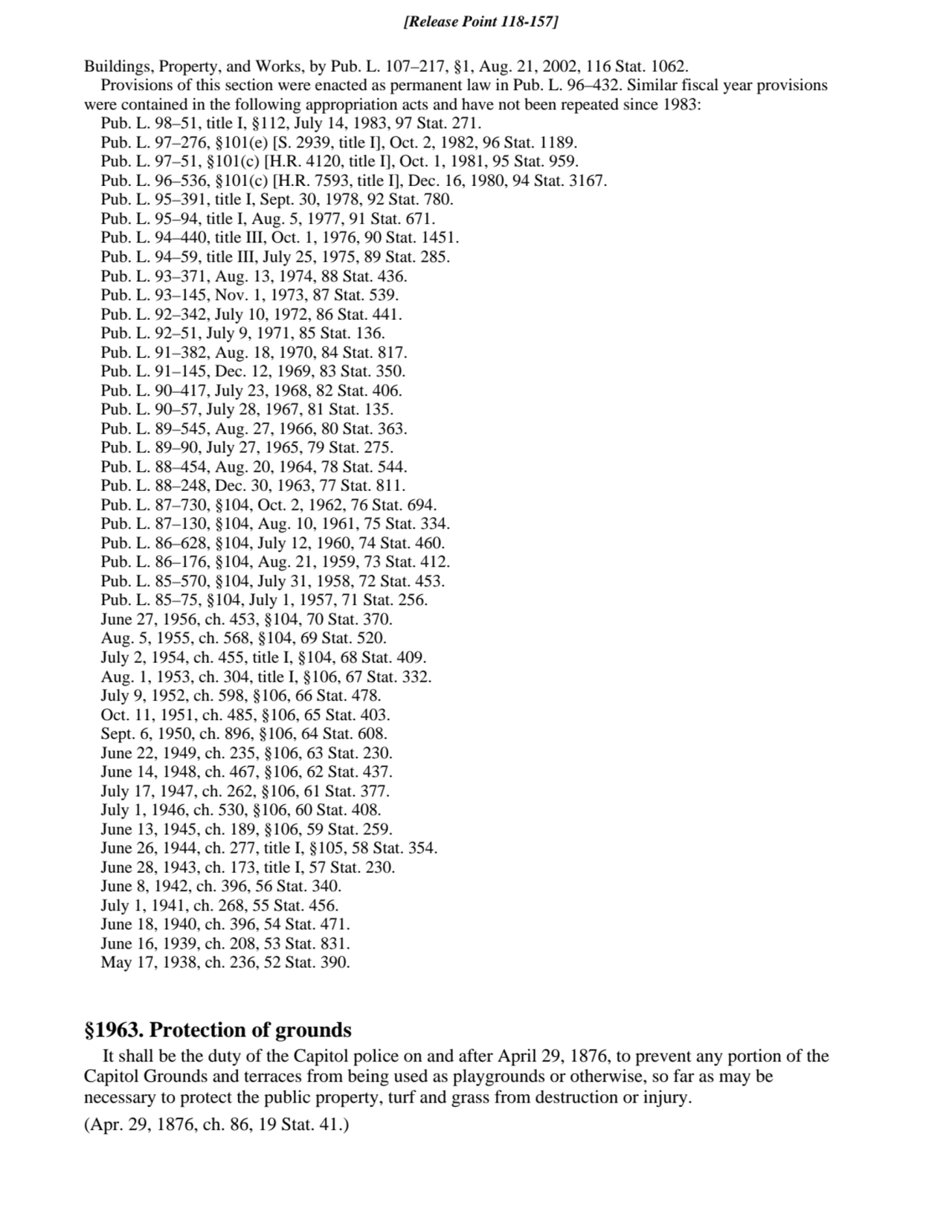 Buildings, Property, and Works, by Pub. L. 107–217, §1, Aug. 21, 2002, 116 Stat. 1062.
Provisions …