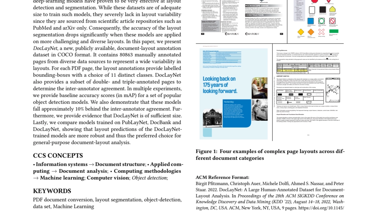 DocLayNet: A Human-Annotated Dataset for Document-Layout Analysis
