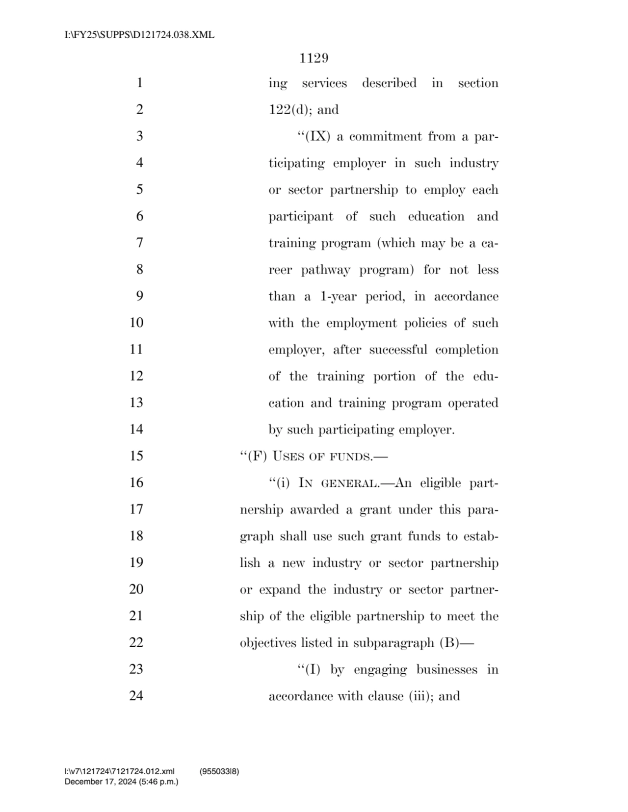 1129 
1 ing services described in section 
2 122(d); and 
3 ‘‘(IX) a commitment from a par4 tic…