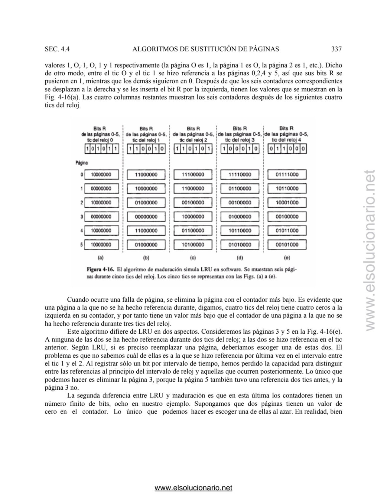 SEC. 4.4 ALGORITMOS DE SUSTITUCIÓN DE PÁGINAS 337 
valores 1, O, 1, O, 1 y 1 respectivamente (la p…