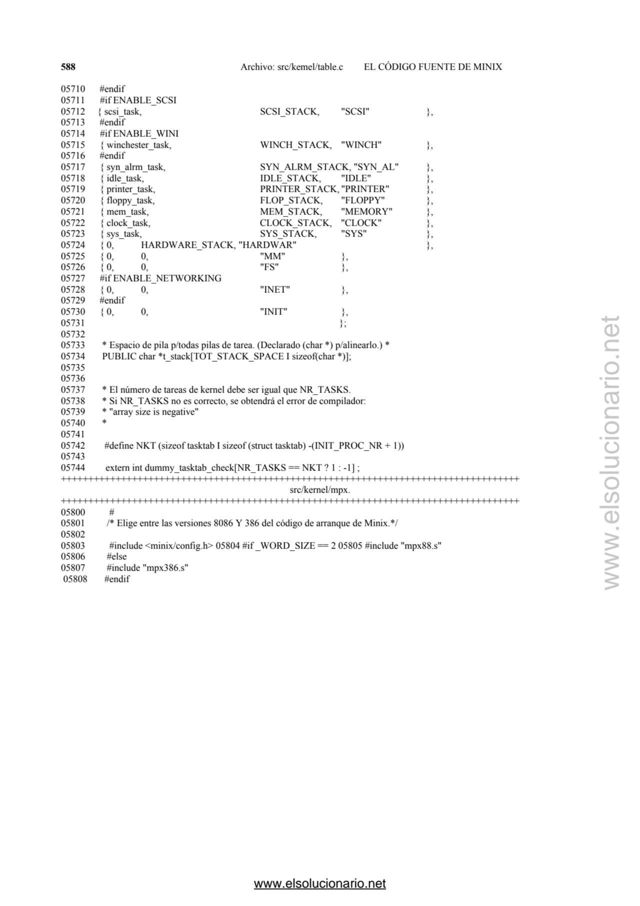 588 Archivo: src/kemel/table.c EL CÓDIGO FUENTE DE MINIX 
05710 #endif 
05711 #if ENABLE_SCSI 
0…