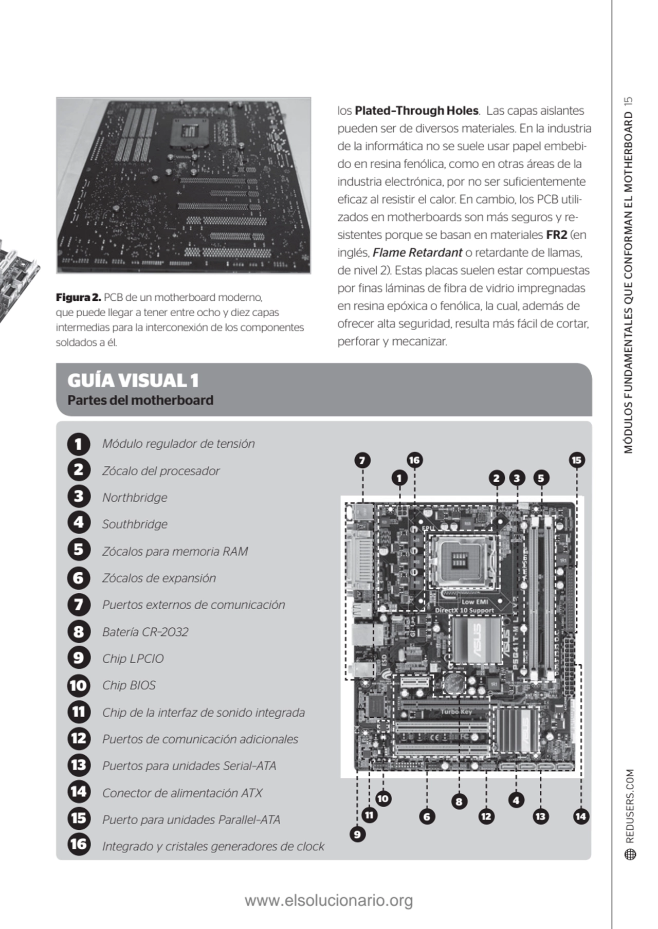 MÓDULOS FUNDAMENTALES QUE CONFORMAN EL MOTHERBOARD 15
los Plated–Through Holes. las capas aislante…