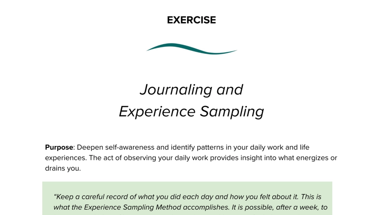 Exercise: Experience Sampling