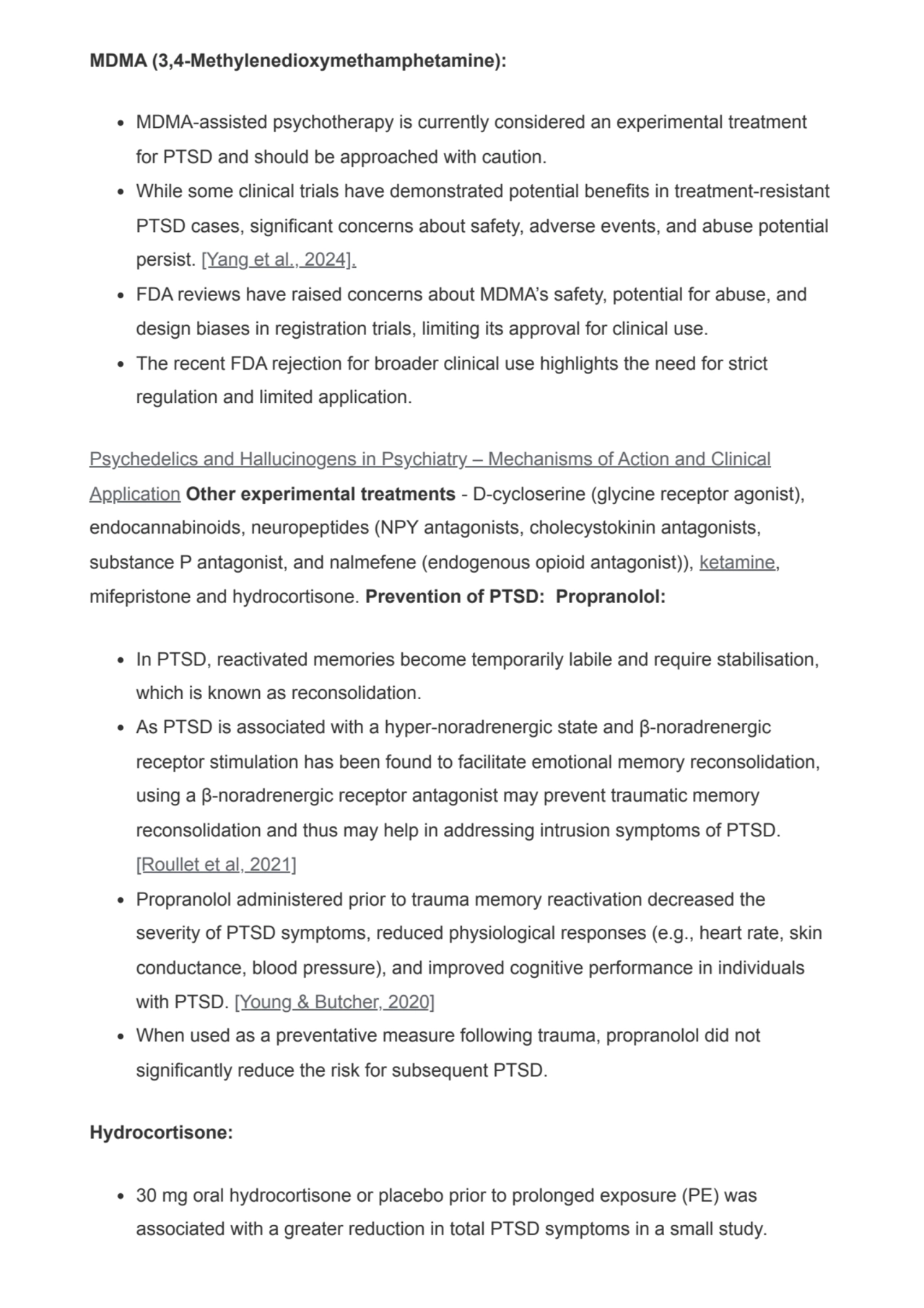 MDMA (3,4-Methylenedioxymethamphetamine):
MDMA-assisted psychotherapy is currently considered an e…