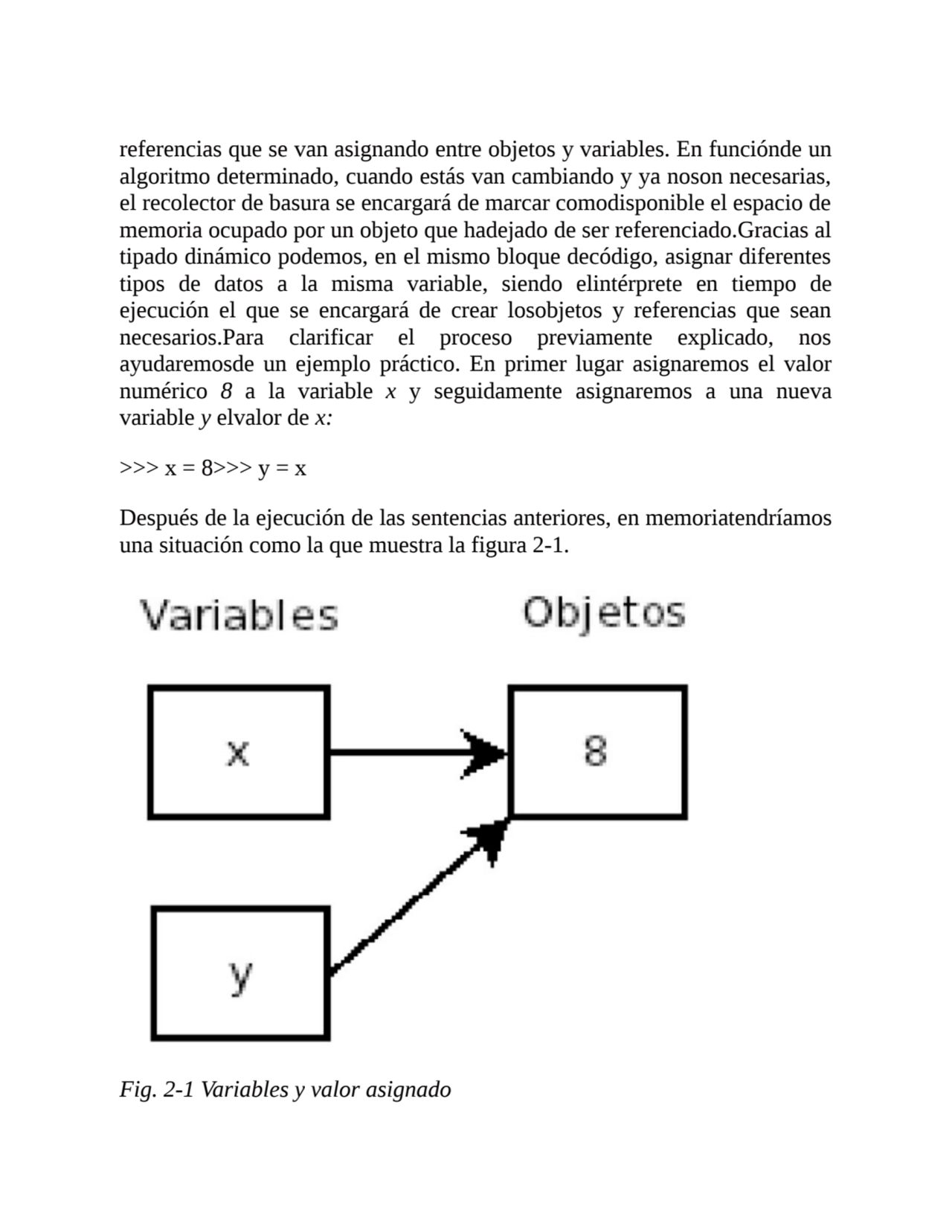 referencias que se van asignando entre objetos y variables. En funciónde un
algoritmo determinado,…