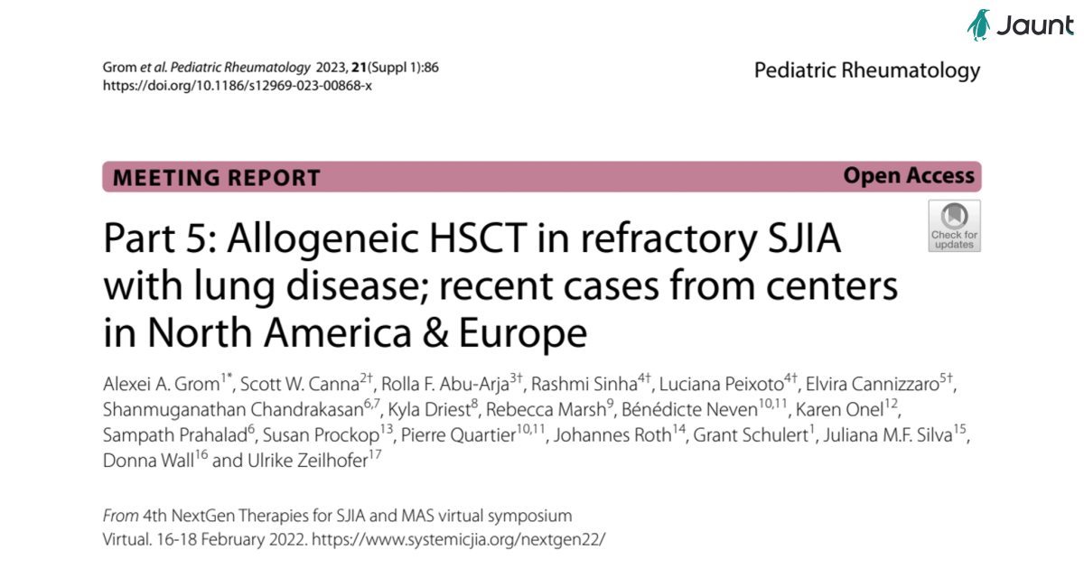 BMT in SJIA patients