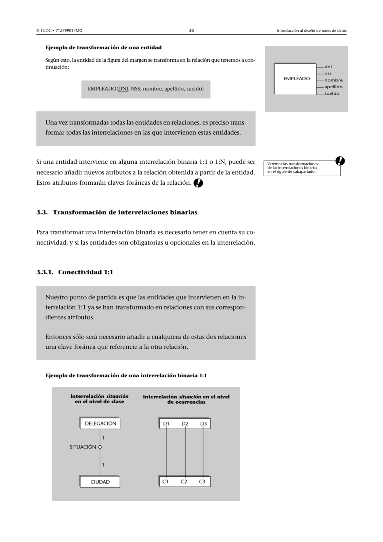  FUOC • 71Z799014MO 36 Introducción al diseño de bases de datos
Ejemplo de transformación de una …