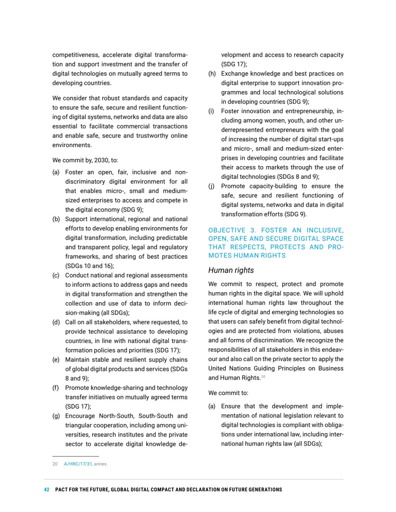 42 PACT FOR THE FUTURE, GLOBAL DIGITAL COMPACT AND DECLARATION ON FUTURE GENERATIONS
competitivene…