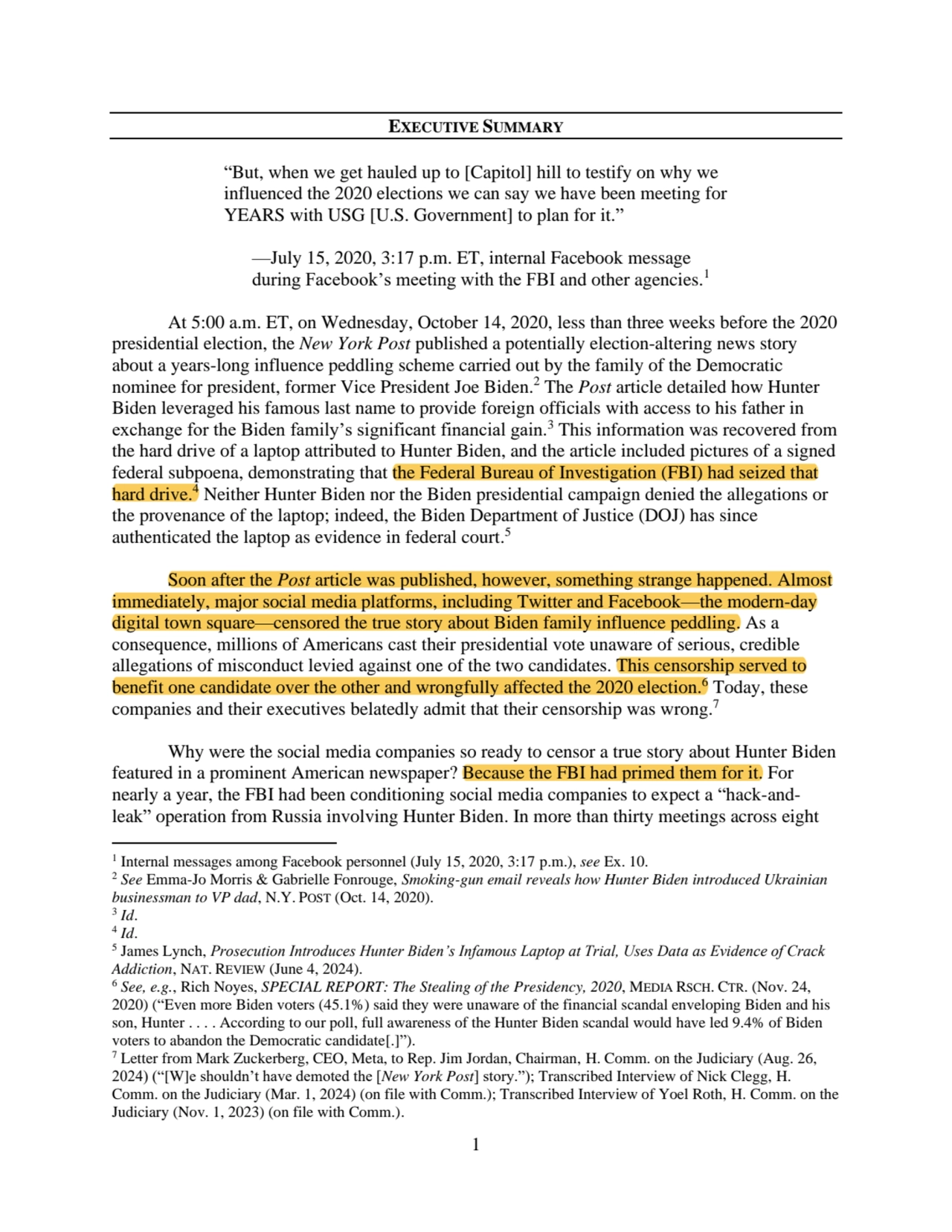 1
EXECUTIVE SUMMARY
“But, when we get hauled up to [Capitol] hill to testify on why we 
influenc…