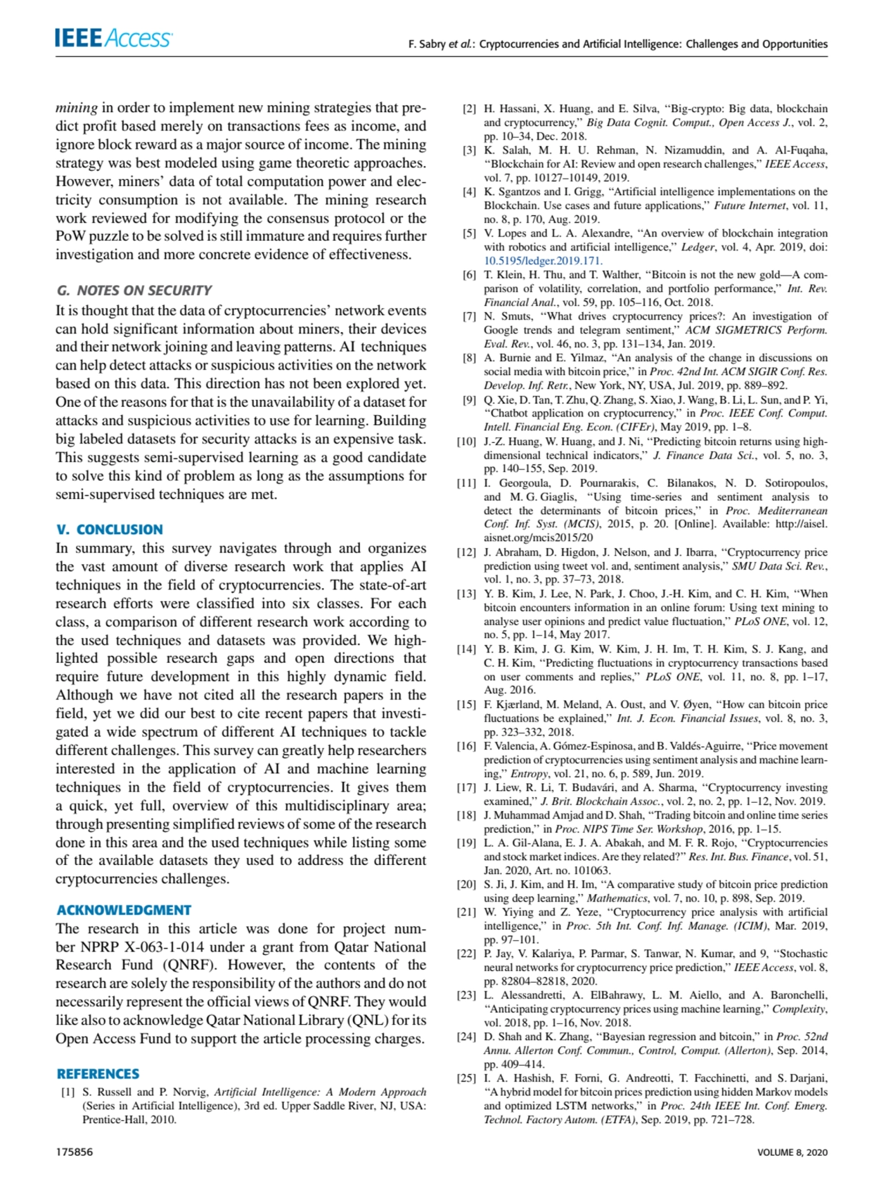 F. Sabry et al.: Cryptocurrencies and Artificial Intelligence: Challenges and Opportunities
mining…