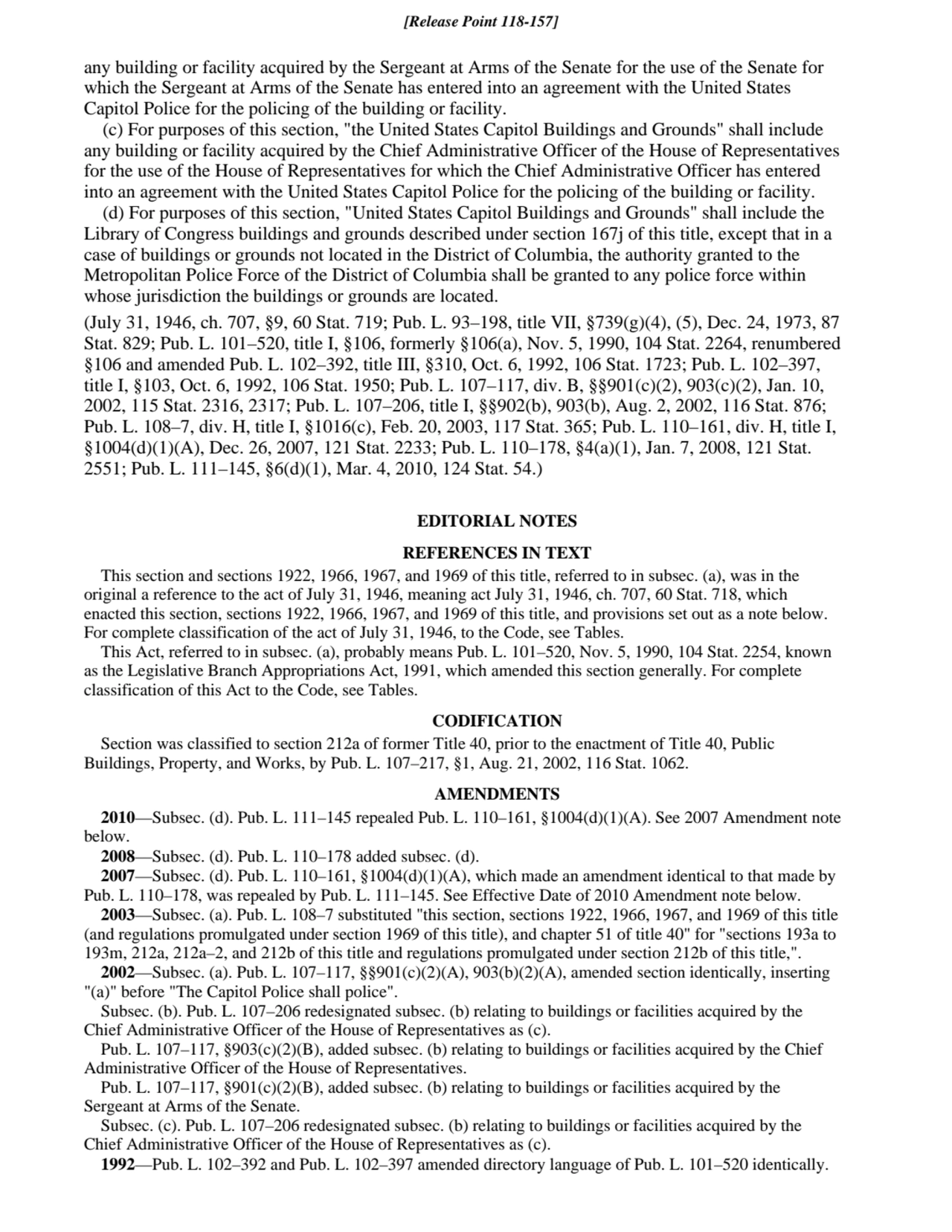 any building or facility acquired by the Sergeant at Arms of the Senate for the use of the Senate f…