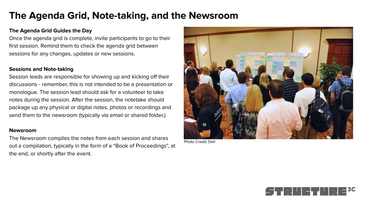 The Agenda Grid, Note-taking, and the Newsroom
The Agenda Grid Guides the Day
Once the agenda gri…