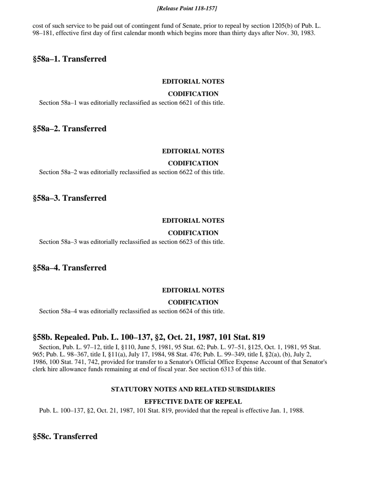 cost of such service to be paid out of contingent fund of Senate, prior to repeal by section 1205(b…