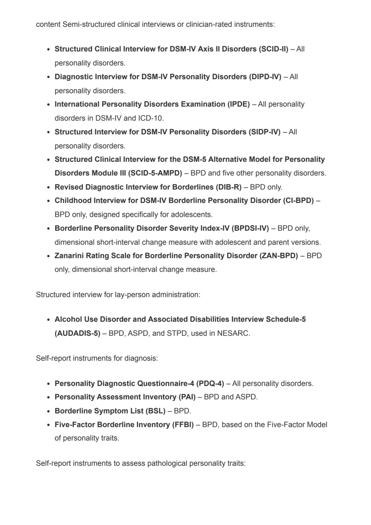 content Semi-structured clinical interviews or clinician-rated instruments:
Structured Clinical In…