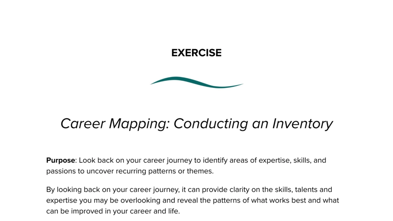 Exercise: Career Mapping - Conducting an Inventory