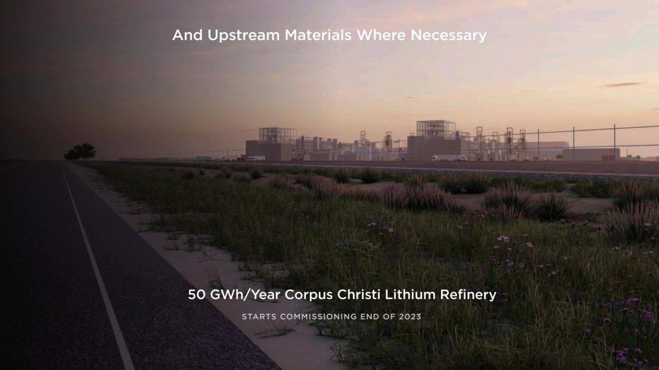 And Upstream Materials Where Necessary
50 GWh/Year Corpus Christi Lithium Refinery
STARTS COMMISS…