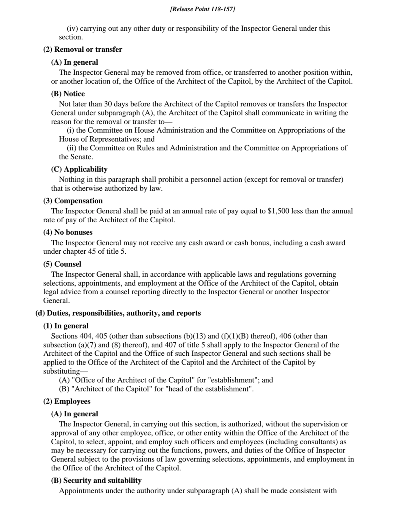 (iv) carrying out any other duty or responsibility of the Inspector General under this
section.
(…