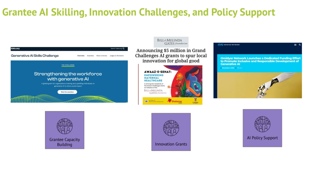 Grantee AI Skilling, Innovation Challenges, and Policy Support
Grantee Capacity 
Building Innovat…