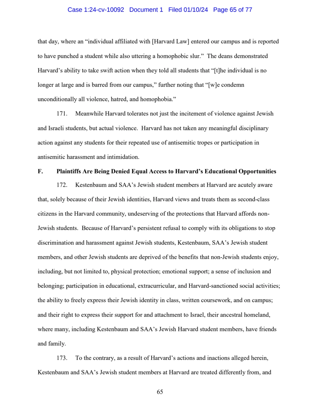 65 
that day, where an “individual affiliated with [Harvard Law] entered our campus and is reporte…