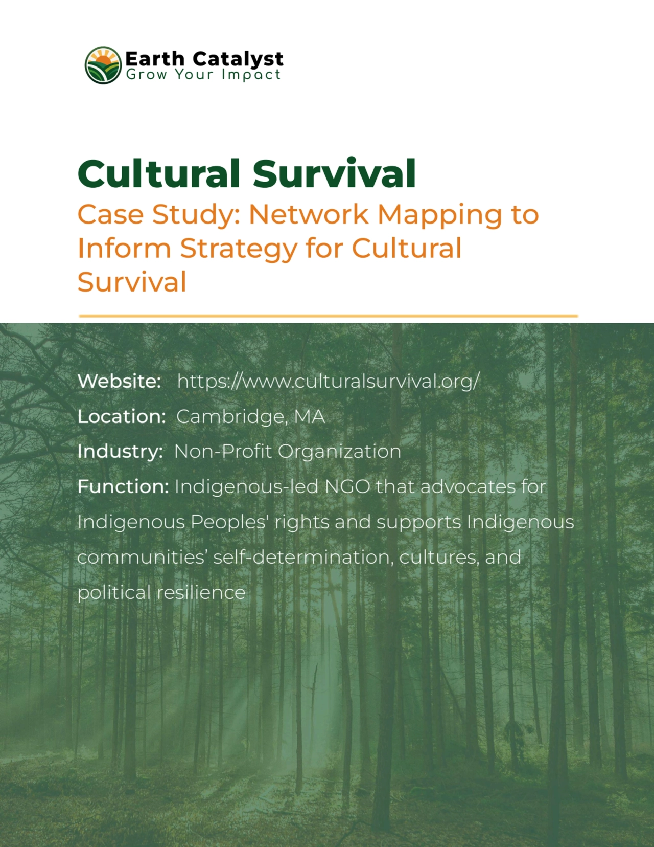 Cultural Survival Earth Catalyst Case Study