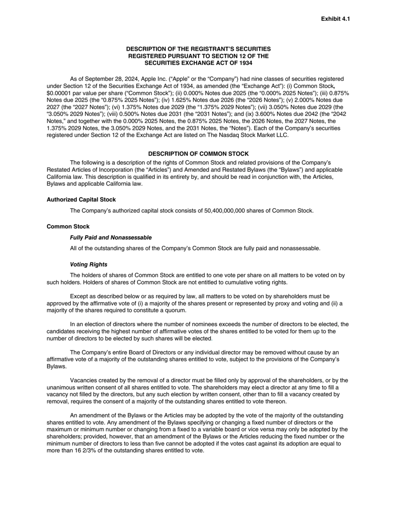 DESCRIPTION OF THE REGISTRANT’S SECURITIES
REGISTERED PURSUANT TO SECTION 12 OF THE
SECURITIES EX…